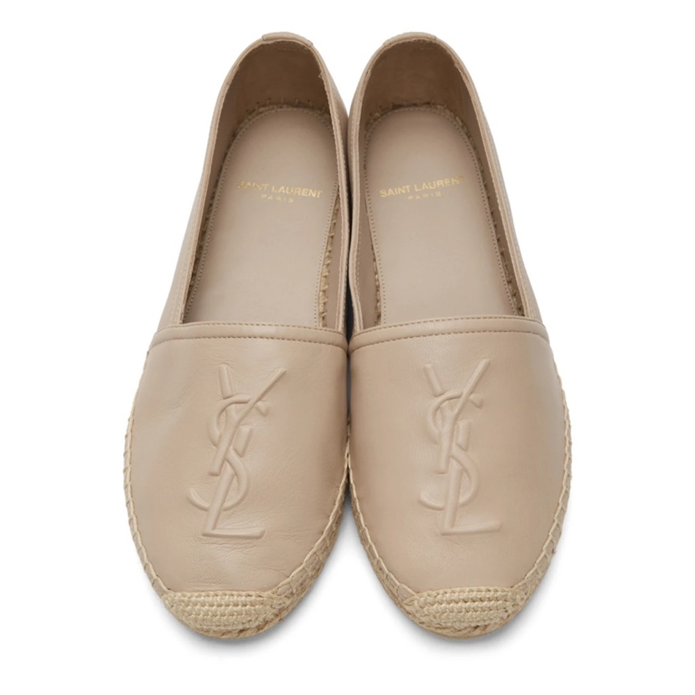YSL Cassandre Monogram Espadrilles in Lambskin, Size 42